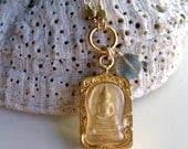 Golden Buddha and Labradorite Necklace