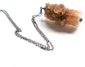 Explosive Aragonite Pendant on Oxidized Sterling Chain