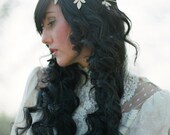 Golden Leaf Bridal Headpiece crown halo head chain