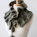 Winter Scarf - Fiber Art Scarf - Luxurious Organic Merino Wool Knit Scarflette - Winter Women Fashion
