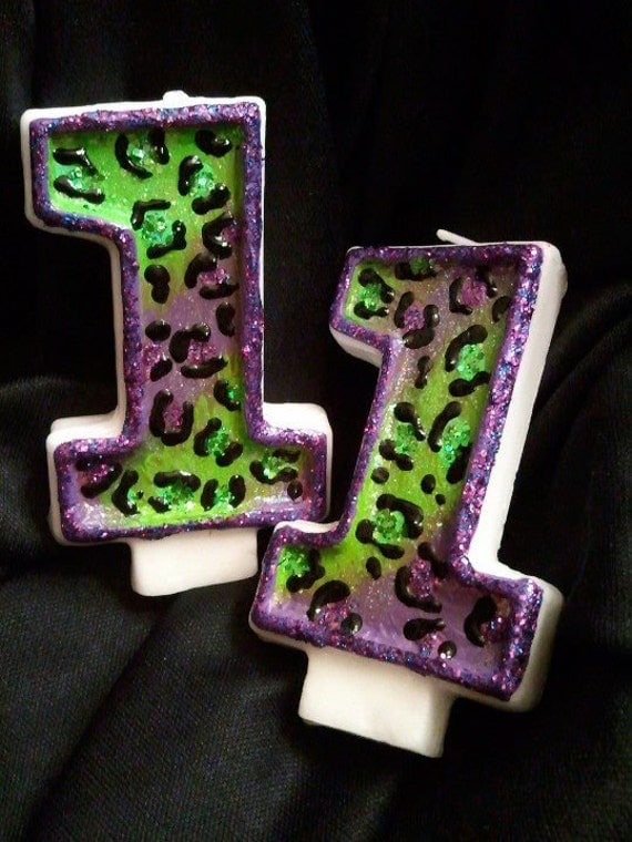Custom Birthday Blingy Candle - DOUBLE-DIGIT Animal Print Set Il_570xn