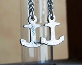 SALE Rough Sea Anchors - Silver Anchors Sterling Silver Earrings