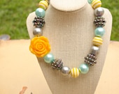 Yellow Grey Bublegum Necklace