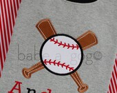 Baseball Criss Cross Bats and Ball Tee Shirt by babe-a-gogo for Toddlers, Boys or Girls