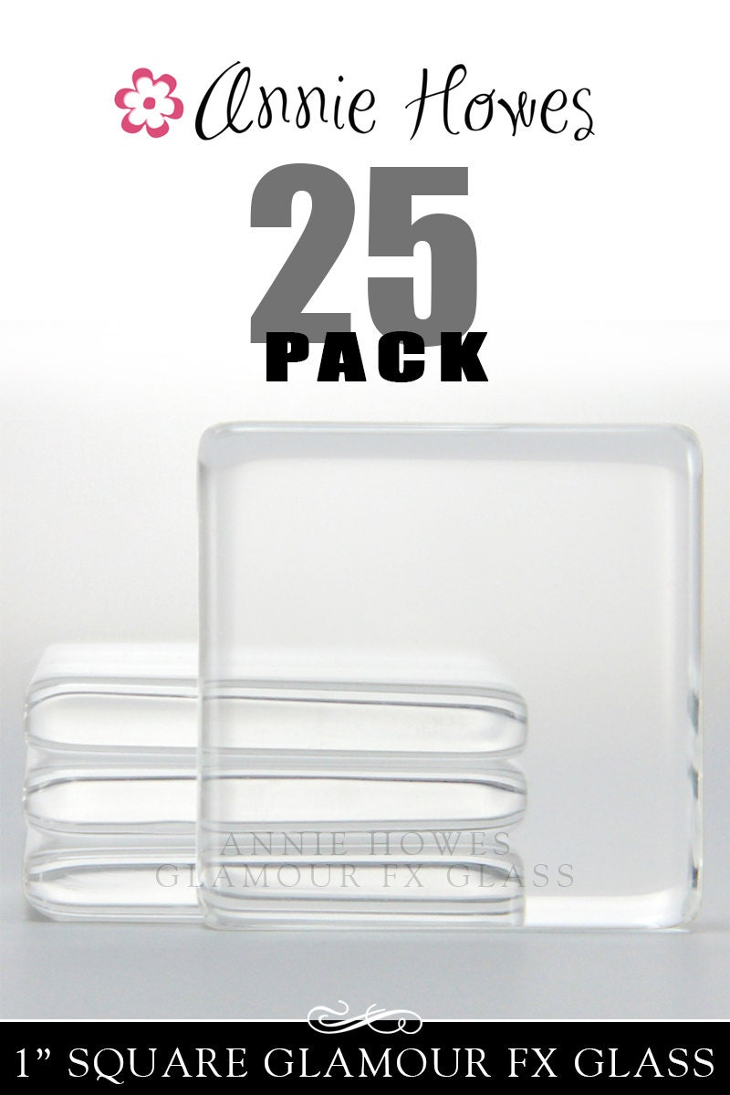 1 in clear square glass tiles. Clear Glass Tiles for Pendants and Magnets. Glamour FX Glass is an Annie Howes Exclusive.