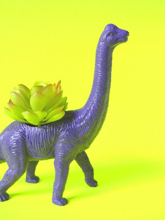 Dinosaur Planter in Royal Puple Great for Birthdays Get Well Soon and New Job Gifts