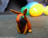 Red and Black Bunny Rabbit - Feeping Creatures monster figurine