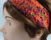 Crochet Headband Bright Orange Colors