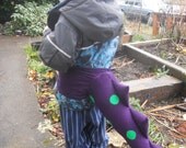 Purple and green corduroy dragon tail costume