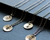 FOUR Personalized Recycled Sterling Silver Initial Necklaces