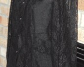 Womens Vintage Black Goth Lace Victorian Style Sheer Long Sleeve Steampunk Blouse Deadstock NWT 14