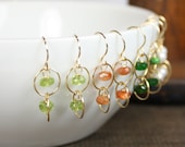 Gold Gemstone Dangle Earrings - Erin