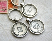 Custom Postmark Keychain - Personalized - Custom Date Custom Location or Kids Names for Birth Dates Wedding Anniversary Childrens Names
