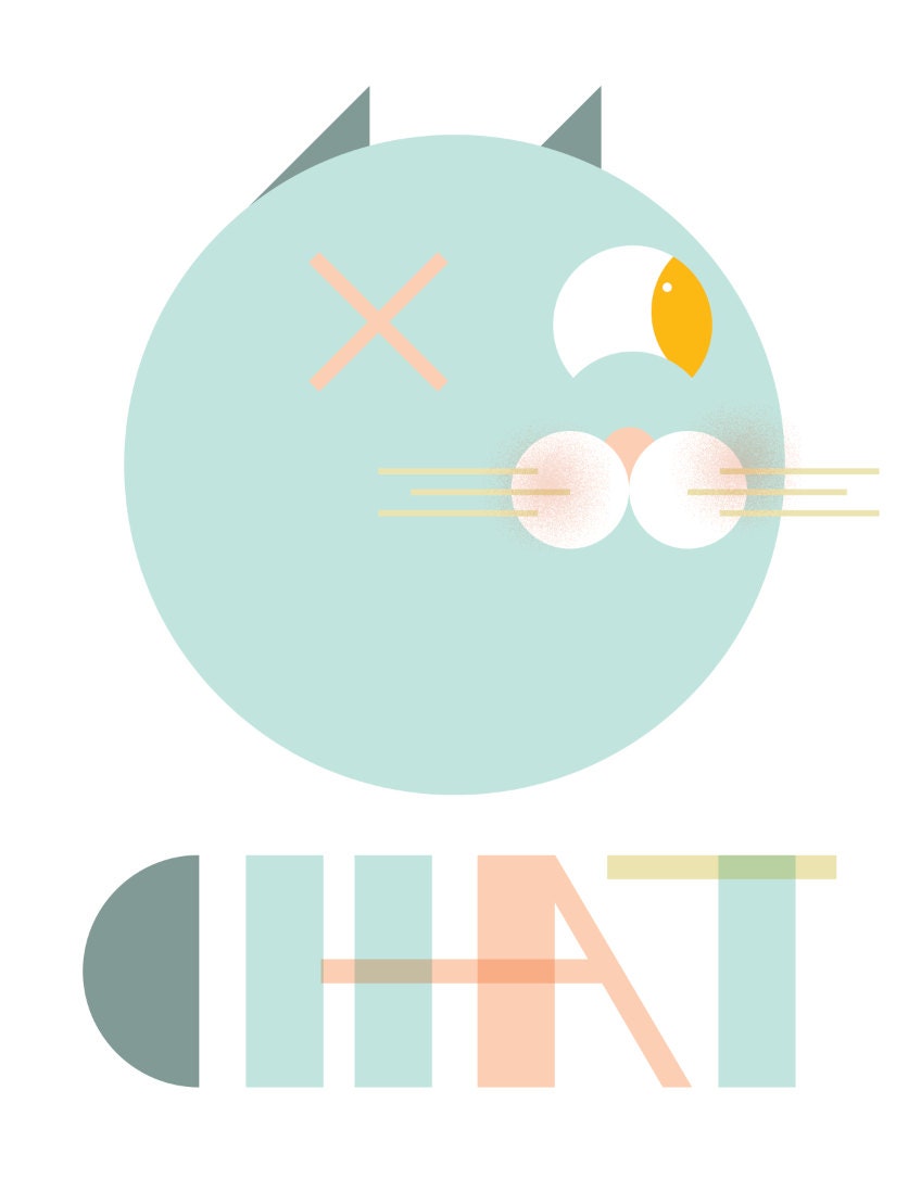 Chat, Printable PDF Wall Art