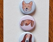 dog magnet set corgi dachshund bassett hound - exit343design
