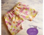 Kids Cotton Pajamas, Shorts- Pink & Plum Patchwork