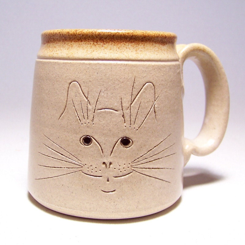 Cat Face Pottery  Coffee Mug Limited Series 215 (microwave safe) 12oz - JimAndGina
