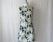 On Hold // 1960s Floral Dress Vintage 60s Daisy Shift Field of Flowers Dress
