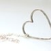 Wire Heart Necklace, Metalwork Necklace, Sterling Silver Necklace, Hammered Heart Necklace, Valentine, Fashion Jewelry Under 50