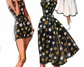 Vintage 50s McCalls 4601 ROCKABILLY Playsuit and Skirt Sewing Pattern Size 14 Bust 34