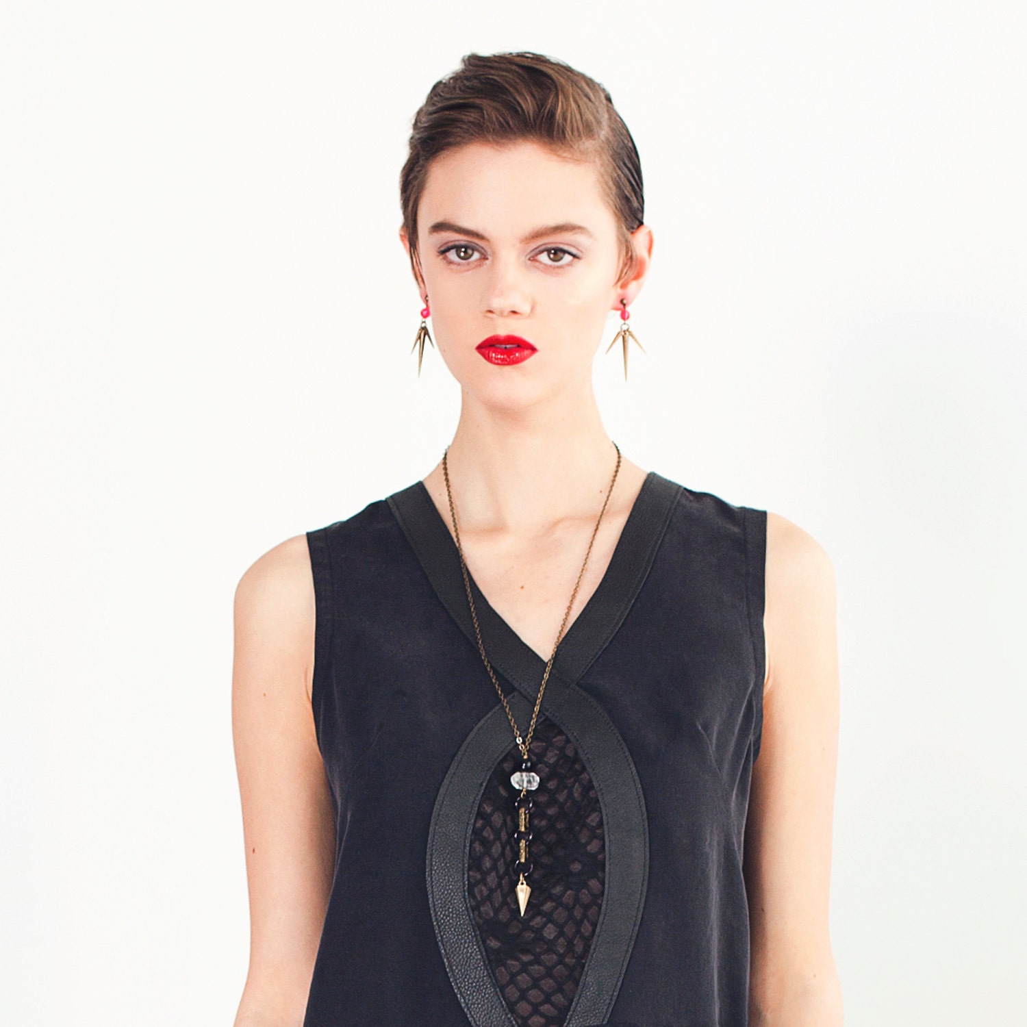 Skyscraper Necklace - Metal & Stone