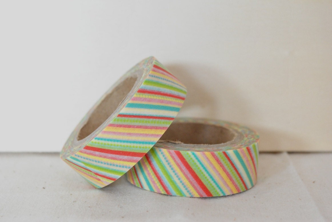 Candy Stripe Washi Tape Roll (10 meters)