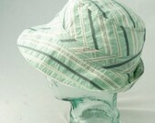 Womens Sunhat in Sea Blue Striped Cotton : M - Carmelita