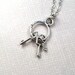 Small Keys Keyring Charm Necklace 3D moveable silver plated charm on a delicate silver plated chain
