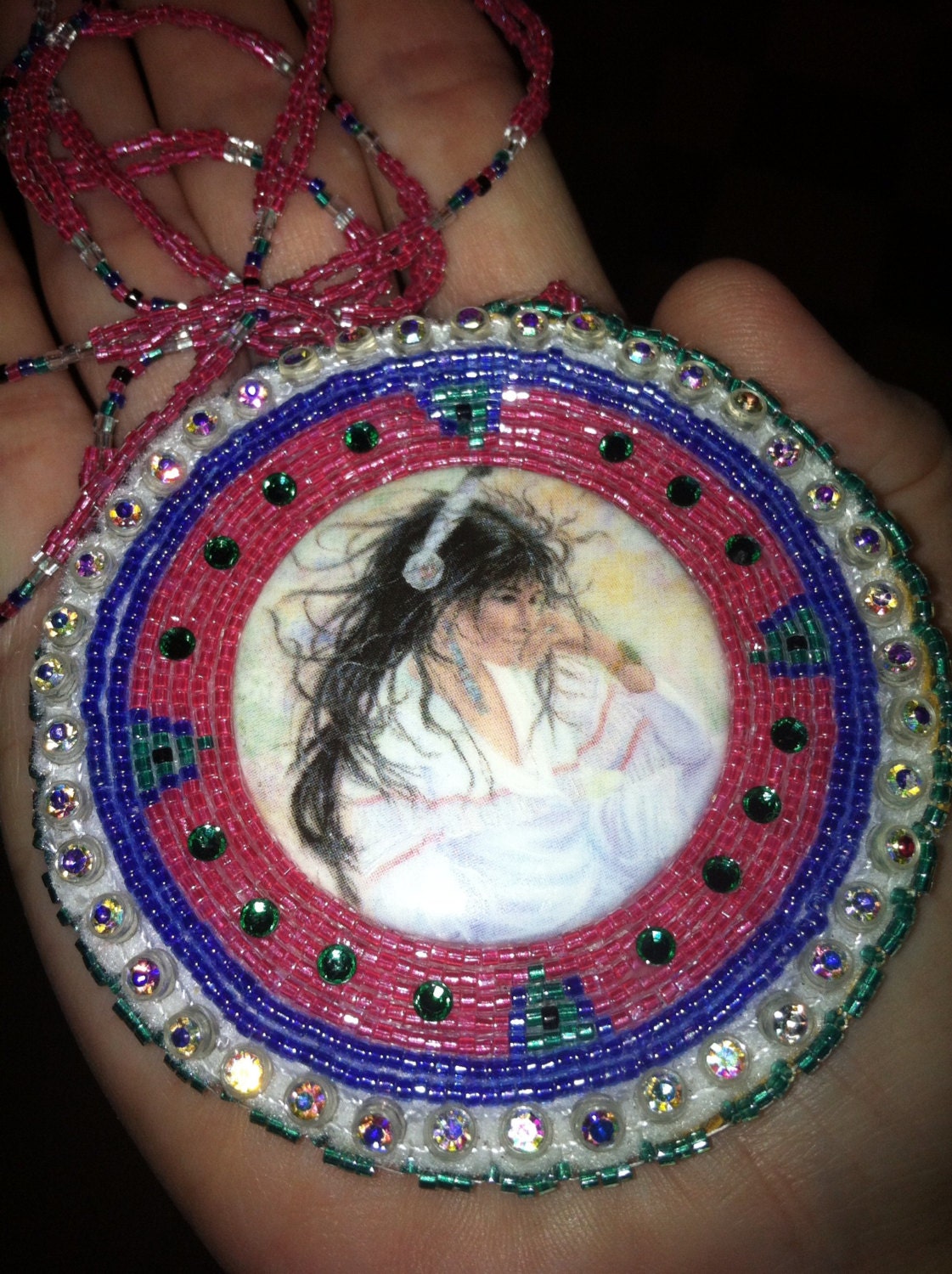 Native American beadwork beaded necklace