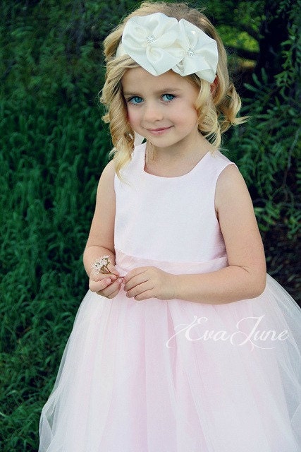 Flower Girl Headband, Flower Girl Sash, Ivory, White Sash, Bridal, Bridesmaid Sash Headband.