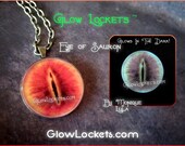Realistic Eye of Sauron Glowing Evil Dragon Cat Reptile Eyes necklace pendant with chain