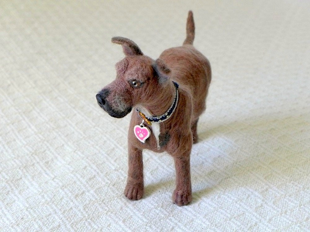 Needle Felted Animal / Dog Memorial / Original Fiber Art Sculpture / Your Pet in Miniature from your photos