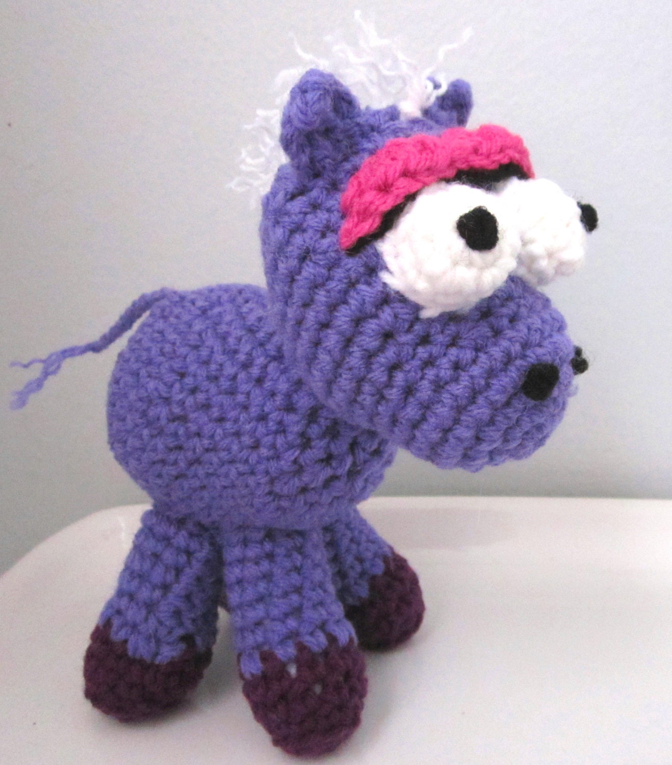 Hand Crochet Amigurumi Purple Horse Pony