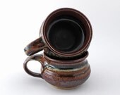 Soup Mugs/ Soup Bowls - Pair -16 oz. Earth tones / handmade wheel thrown pottery