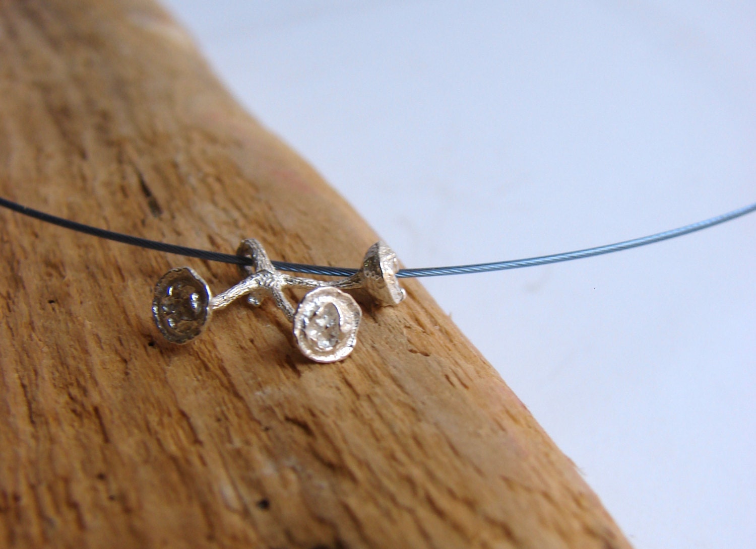 Eucalyptus Bud Botanical Necklace Organic Jewelry Sterling Silver Woodland Series
