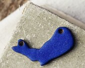 Whale Silhouette- small- handmade ceramic connector pendant
