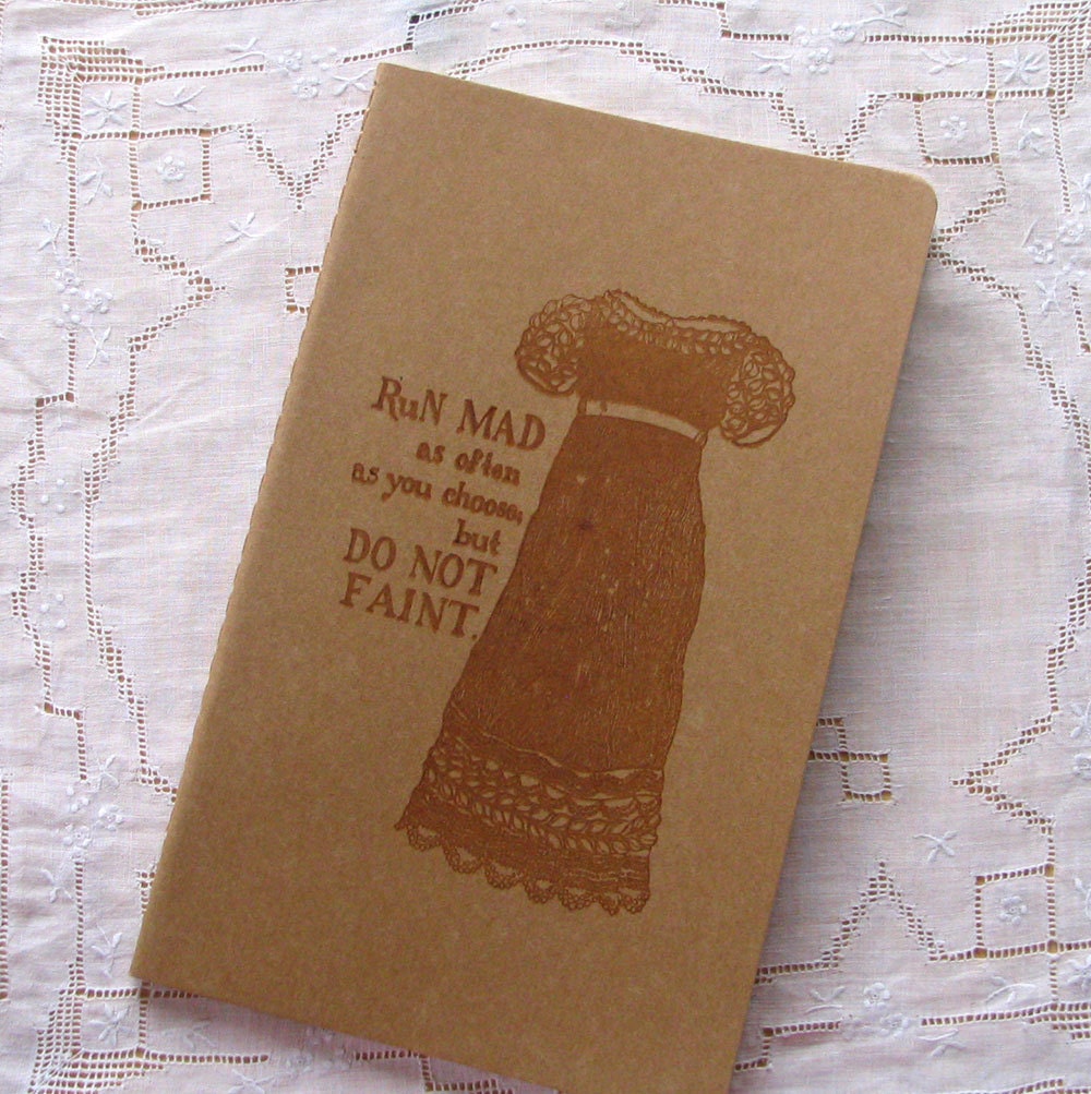Jane Austen journal by Yardia - Do Not Faint - Regency fashion illustration, Moleskine