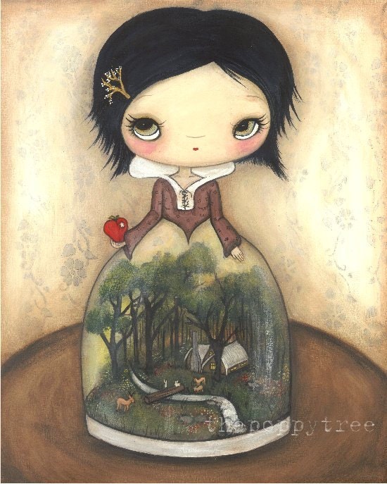 Snow White Print Fairy Tale Apple Children Wall Art--- Terrarium
