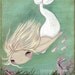 Mermaid Art Fish Girl Nautical Wall Print---The White Mermaid