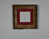 8x8  photo framerustic barnwood with 5x5 red mat
