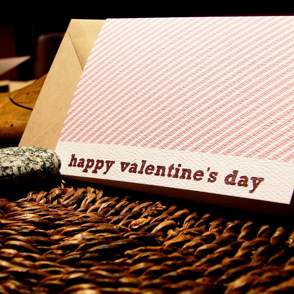 valentine ticking stripe card