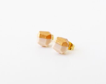 pale pink and rose gold dipped earrings