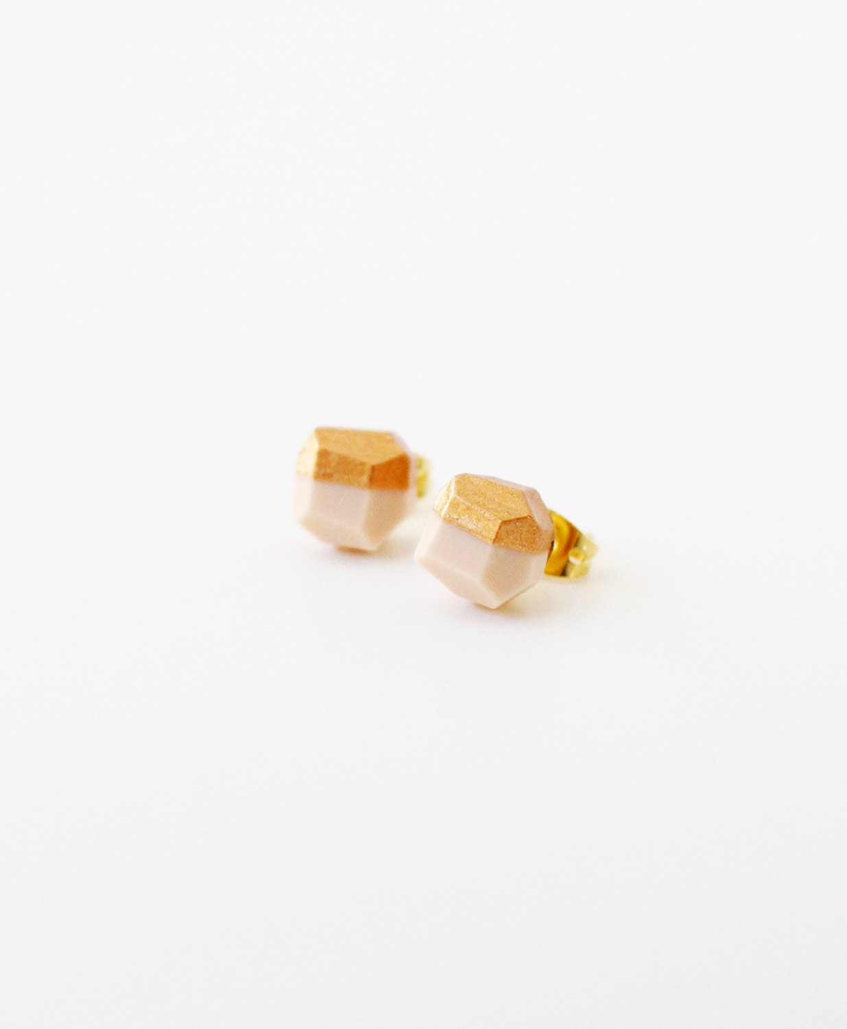 pale pink and rose gold dipped earrings