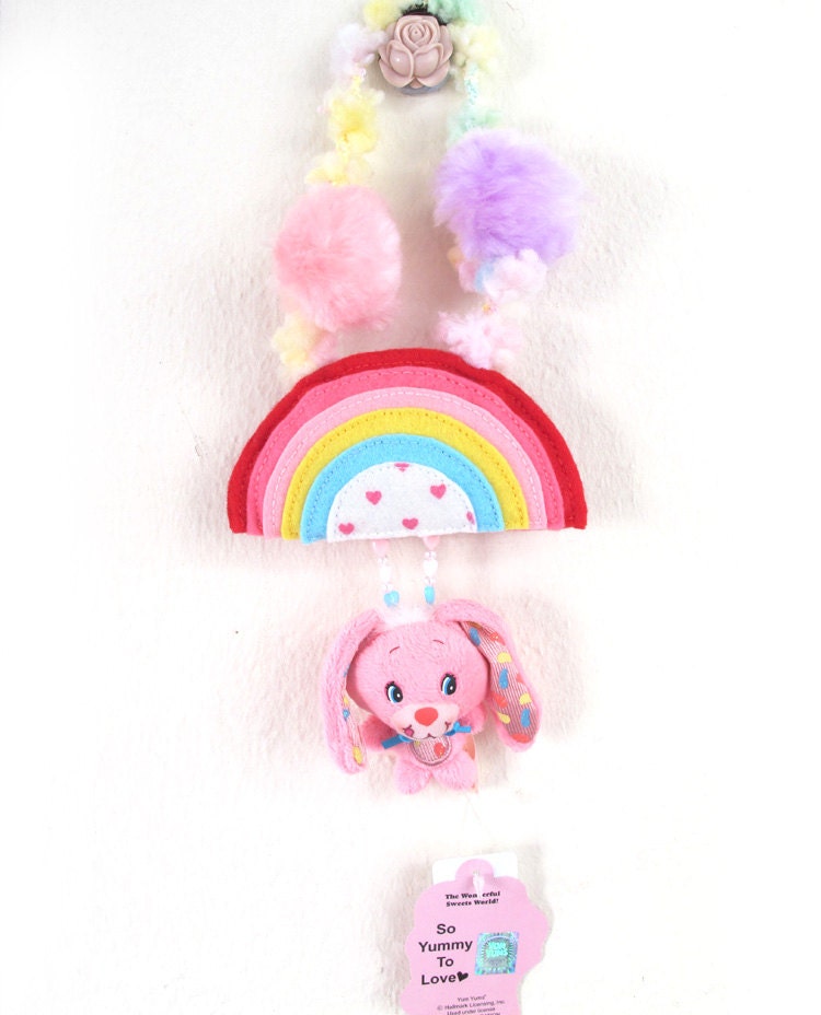 Japan fairy kei Harajuku Fantasy Vintage Style 80s Hearts Rainbow with Jelly Bean YumYums mascot Wall, Door Deco hanger
