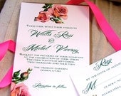 Peach Wedding Invitations- Downton Abbey style