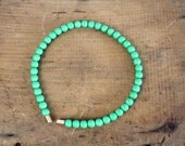 Vintage Headband / Green Beaded Headband