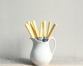 Vintage Ivory Celluloid Knife Set / Bakelite, Pale Yellow, Flatware, Serviceware