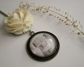 Necklace - Pendant - White Rose - Doll
