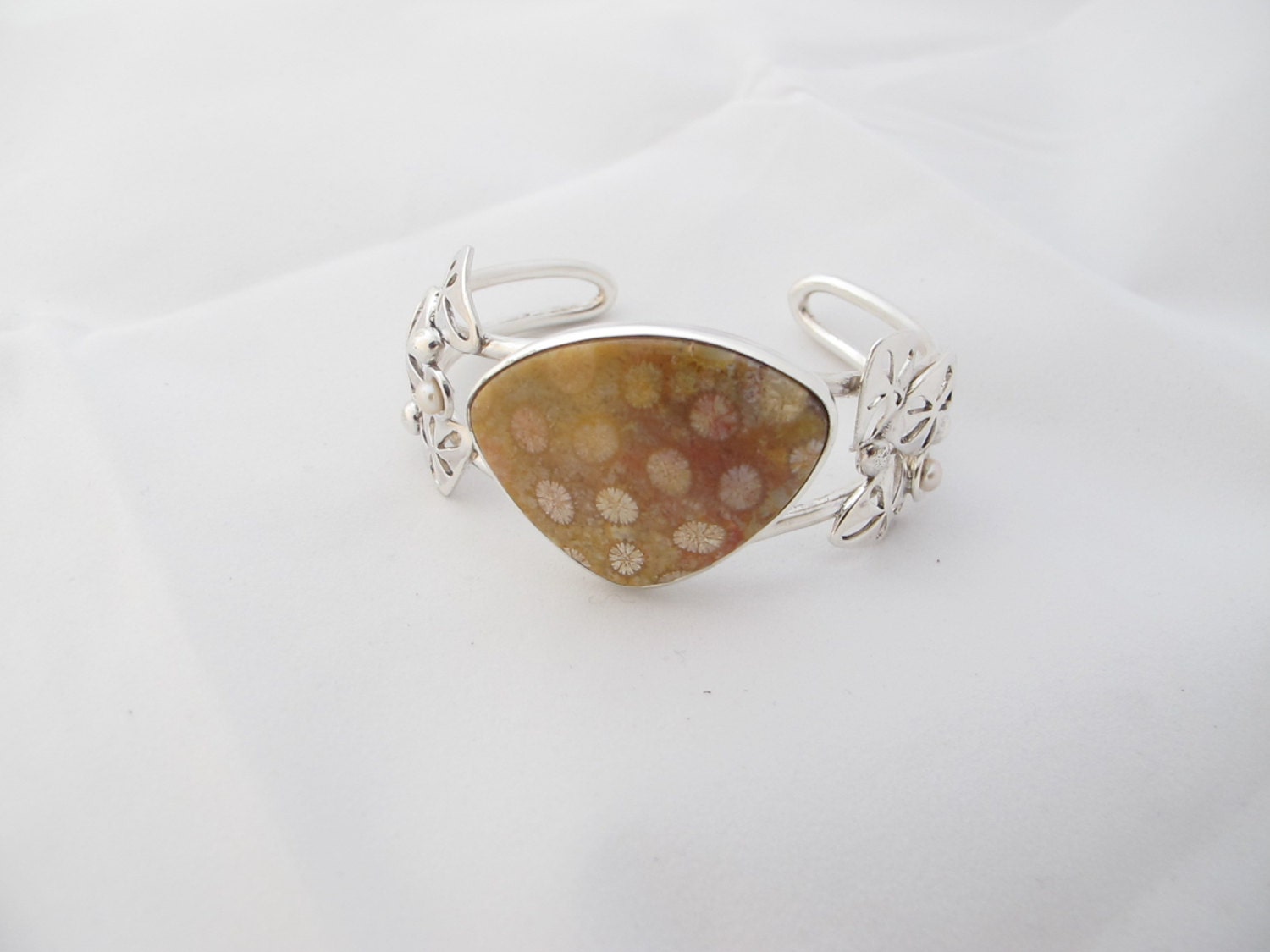 Secrets of the sea - Sterling silver, freshwater pearl and fossil coral