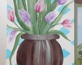 Tulips Picture Frame Hand Painted Tulips Picture Frame